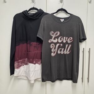 LuLaRoe Women’s Sweater & Tee Set — Black, Burgundy, White